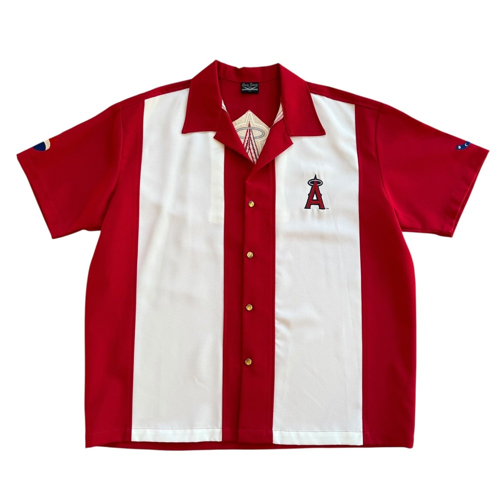 Los Angeles Angels Shirt Men's Large Steady Customs Bowling Club Made in USA MLB